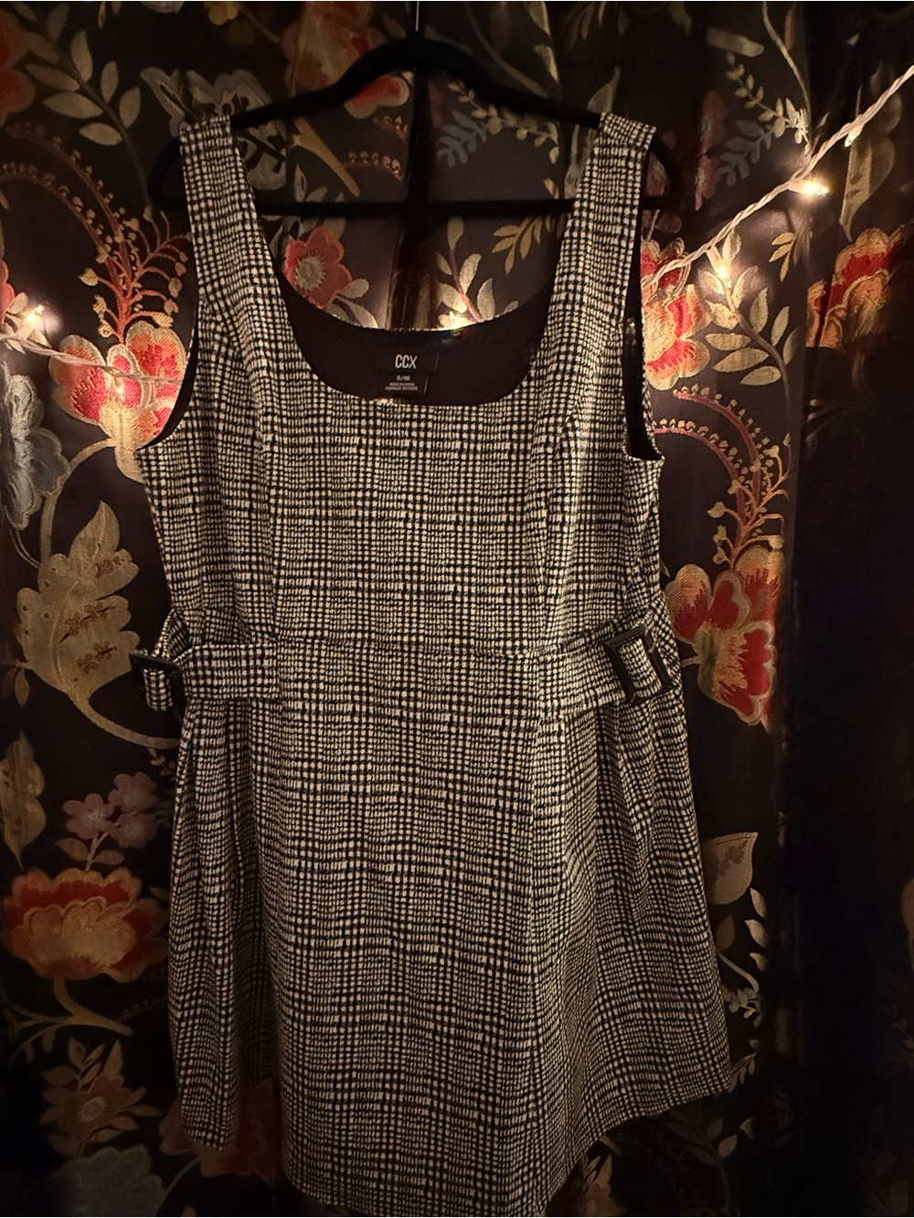 City Chic Black and White Plaid Mini Dress
